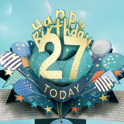 27 Today Happy 27th Birthday Pop Up Greeting Card