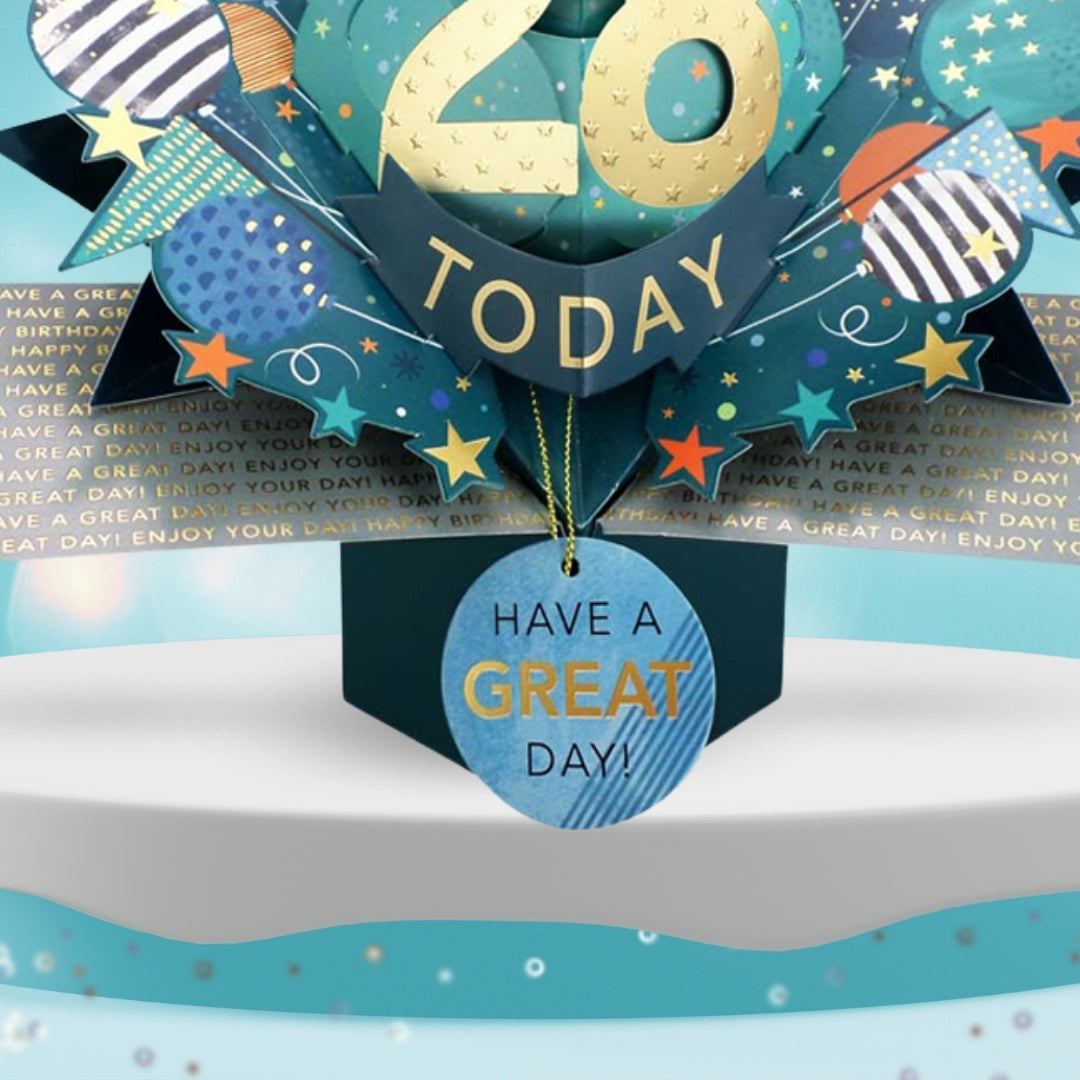 28 Today Happy 28th Birthday Pop Up Greeting Card