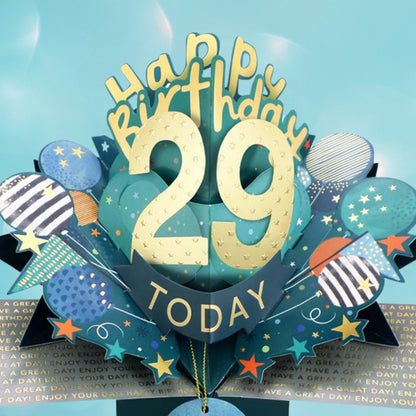 29 Today Happy 29th Birthday Pop Up Greeting Card