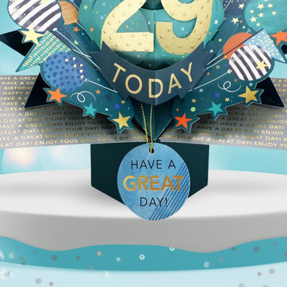 29 Today Happy 29th Birthday Pop Up Greeting Card