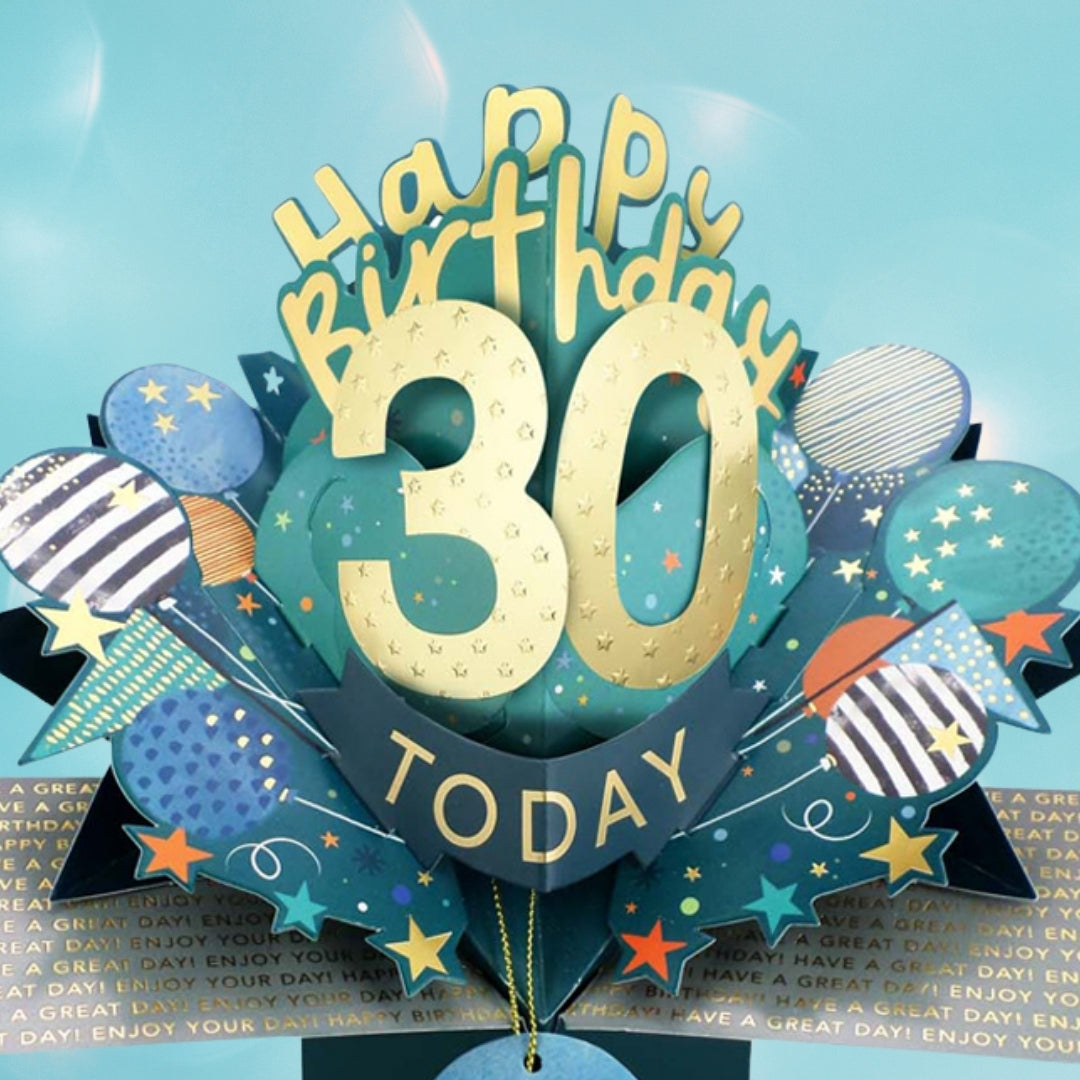 30 Today Happy 30th Birthday Pop Up Greeting Card