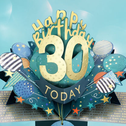 30 Today Happy 30th Birthday Pop Up Greeting Card
