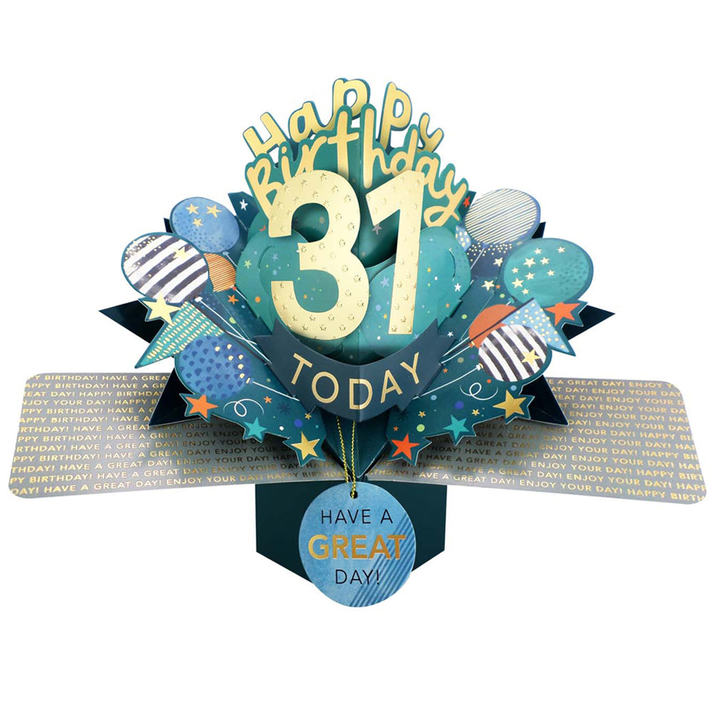 31 Today Happy 31st Birthday Pop Up Greeting Card