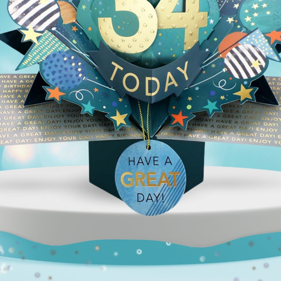 34 Today Happy 34th Birthday Pop Up Greeting Card