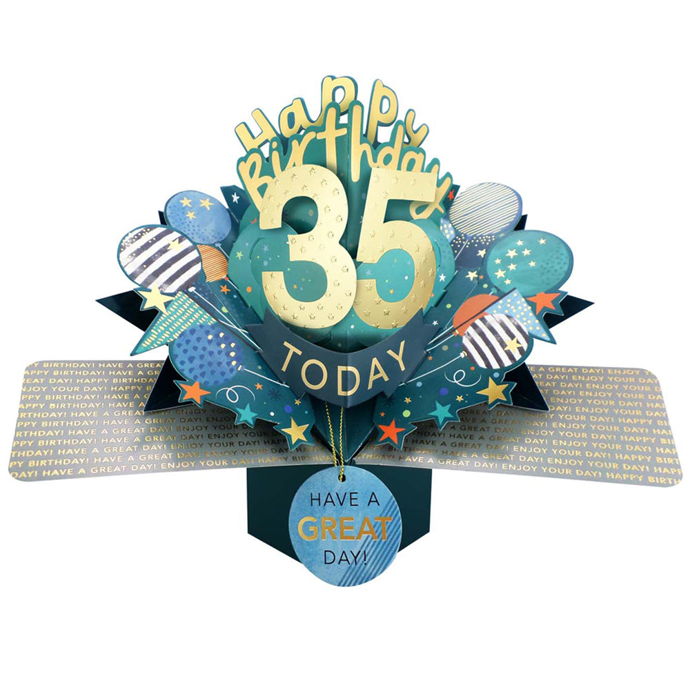 10 To 109' Happy 'Any Age' Birthday Today Pop Up Greeting Card