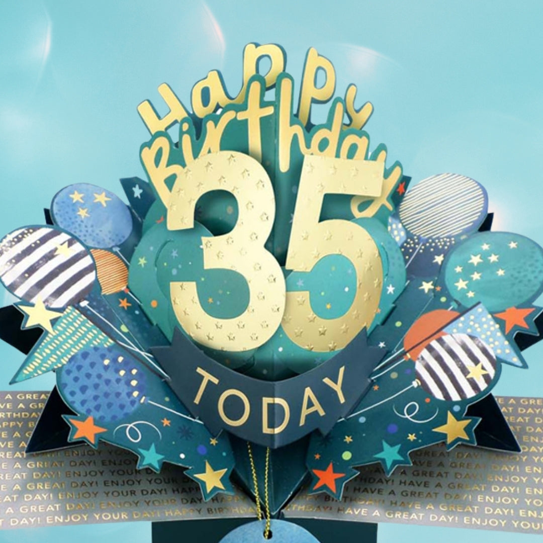 35 Today Happy 35th Birthday Pop Up Greeting Card