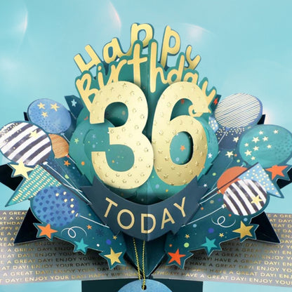 36 Today Happy 36th Birthday Pop Up Greeting Card