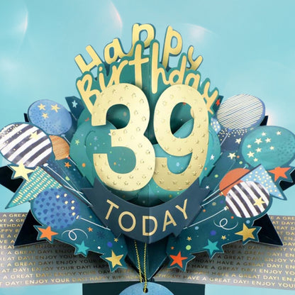 39 Today Happy 39th Birthday Pop Up Greeting Card
