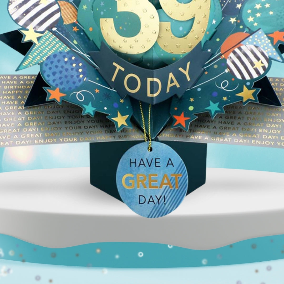 39 Today Happy 39th Birthday Pop Up Greeting Card
