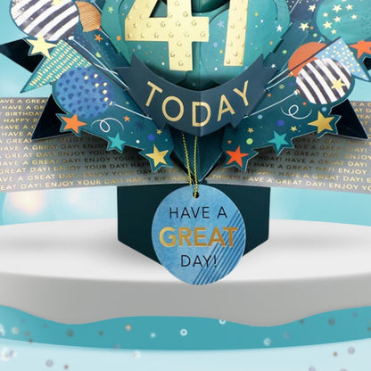 41 Today Happy 41st Birthday Pop Up Greeting Card