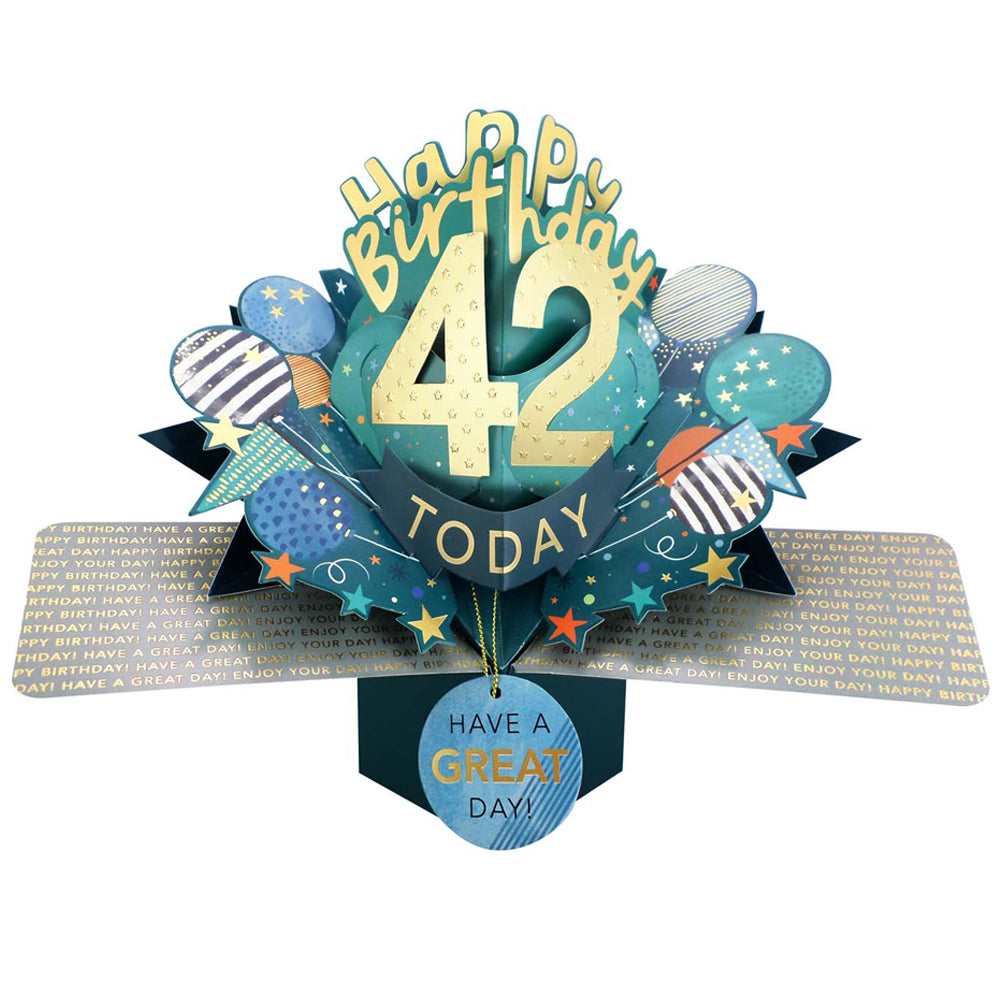 10 To 109' Happy 'Any Age' Birthday Today Pop Up Greeting Card