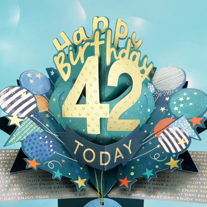 42 Today Happy 42nd Birthday Pop Up Greeting Card