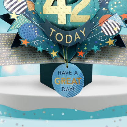 42 Today Happy 42nd Birthday Pop Up Greeting Card