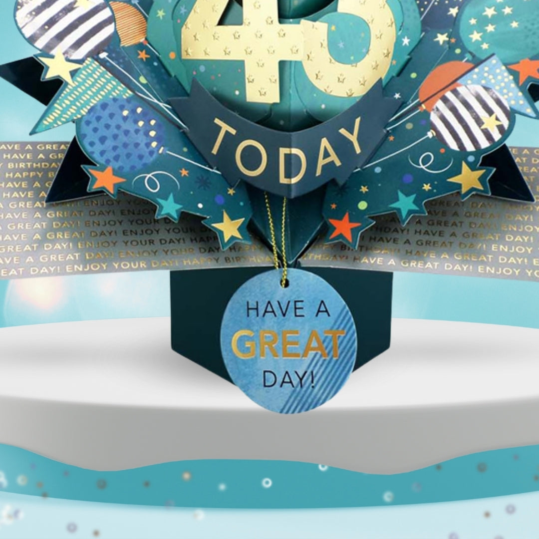 43 Today Happy 43rd Birthday Pop Up Greeting Card