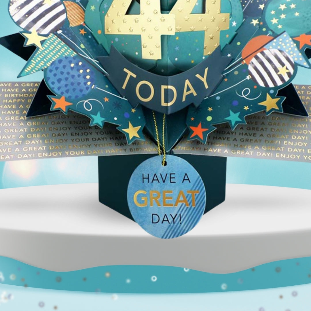 44 Today Happy 44th Birthday Pop Up Greeting Card