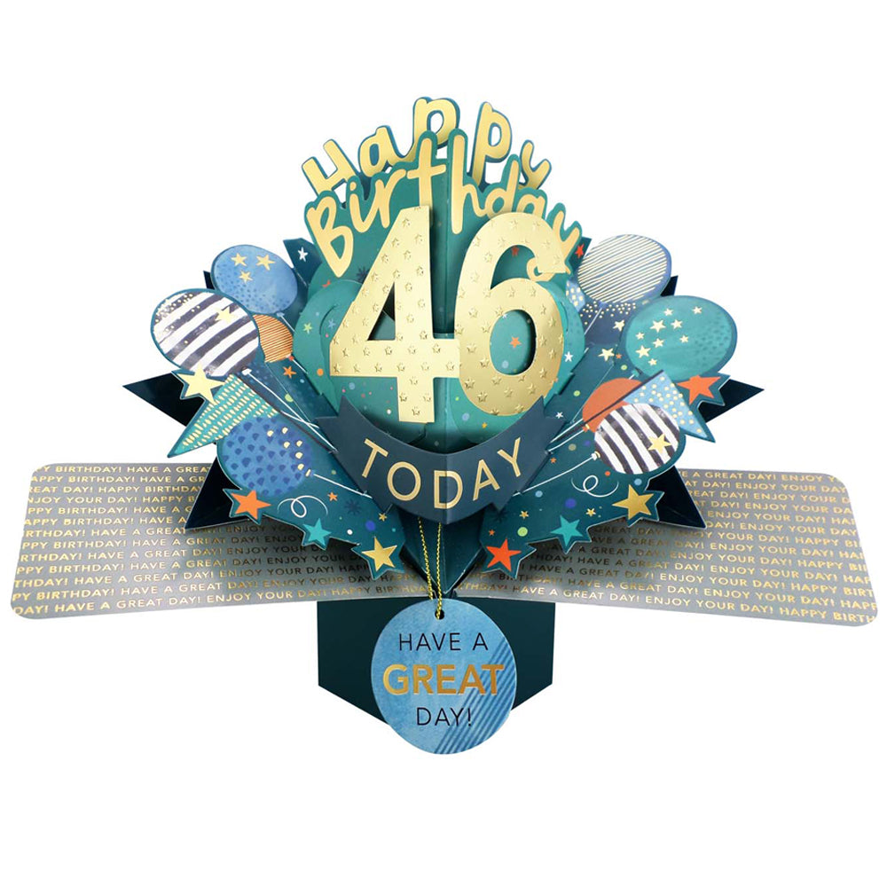 46 Today Happy 46th Birthday Pop Up Greeting Card