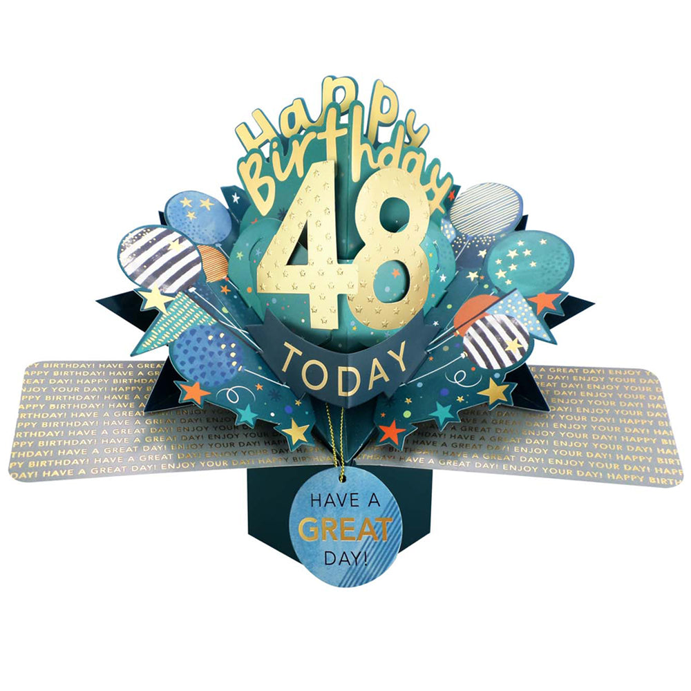 10 To 109' Happy 'Any Age' Birthday Today Pop Up Greeting Card