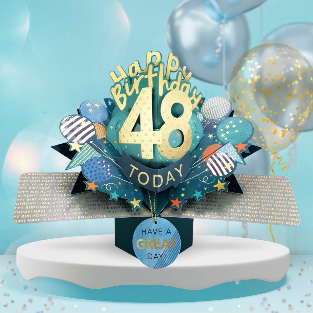 48 Today Happy 48th Birthday Pop Up Greeting Card