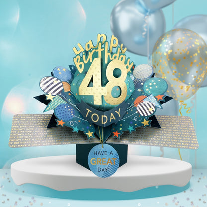48 Today Happy 48th Birthday Pop Up Greeting Card