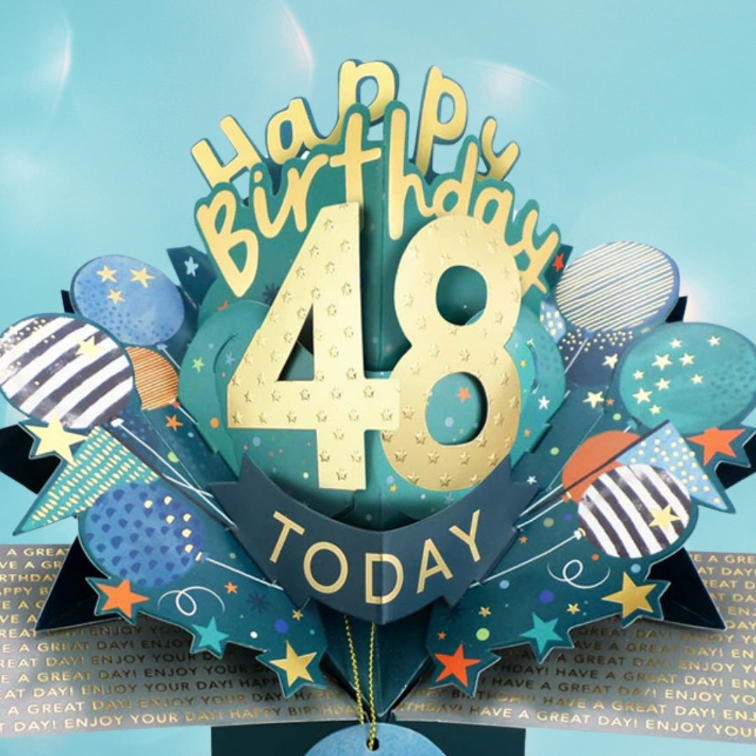 48 Today Happy 48th Birthday Pop Up Greeting Card