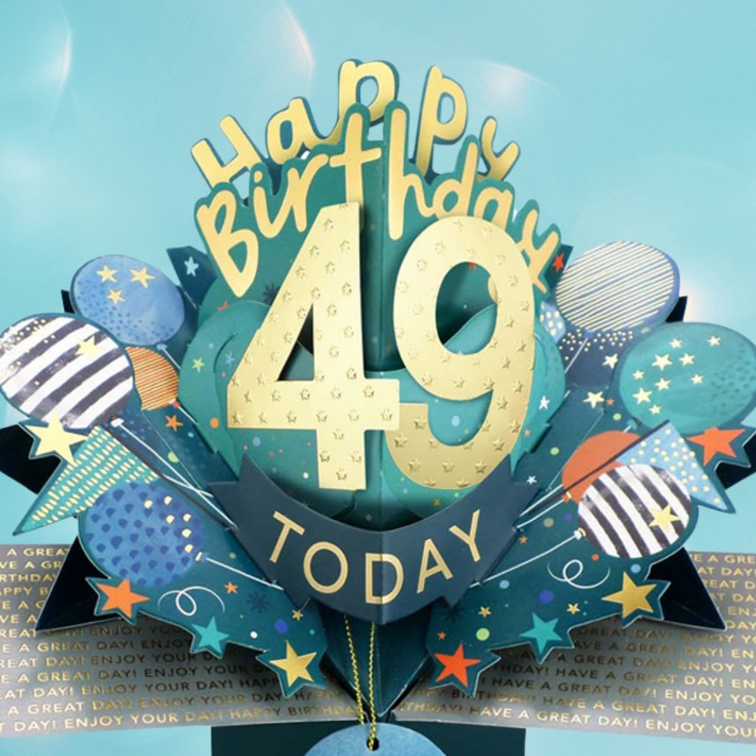 49 Today Happy 49th Birthday Pop Up Greeting Card