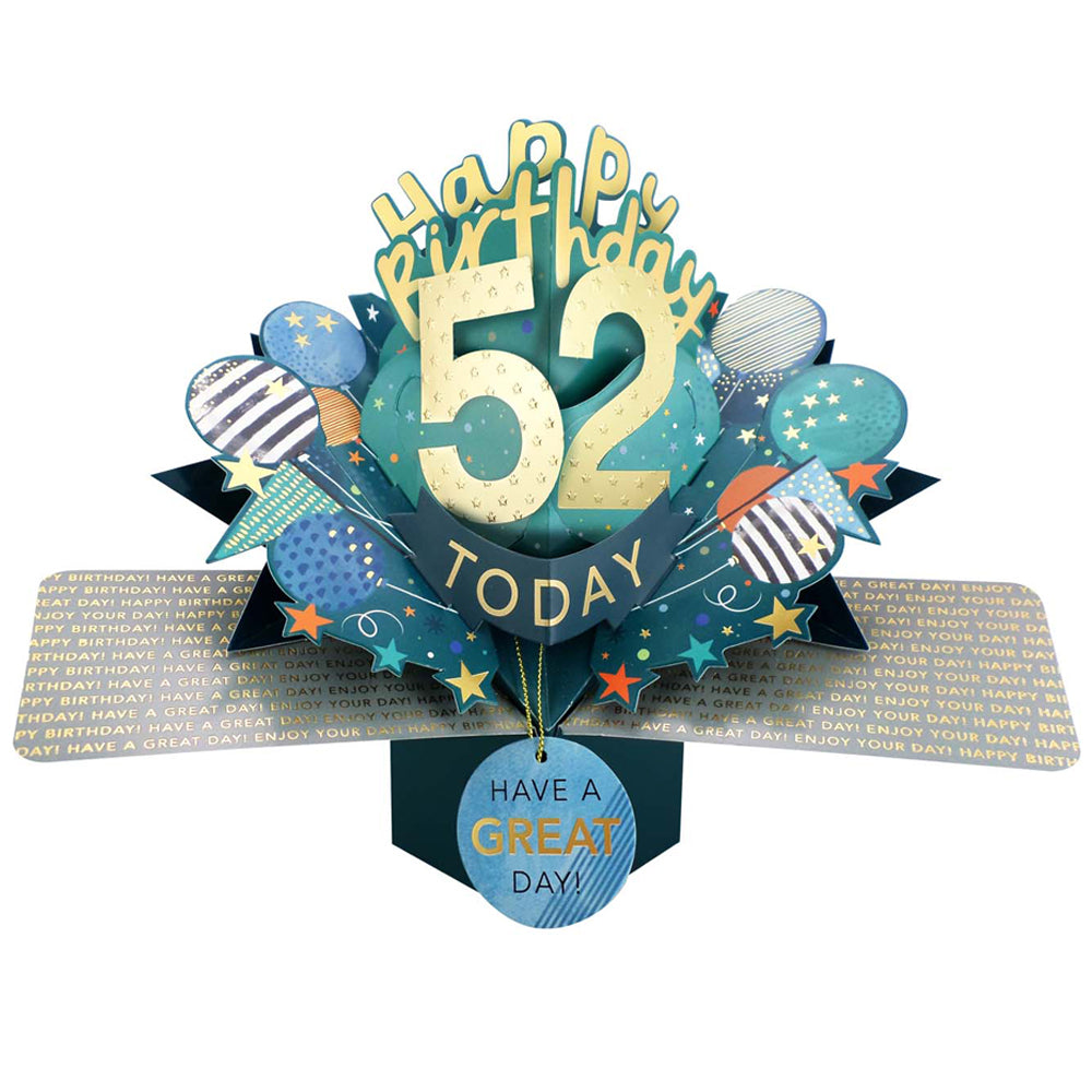 10 To 109' Happy 'Any Age' Birthday Today Pop Up Greeting Card