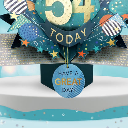 54 Today Happy 54th Birthday Pop Up Greeting Card