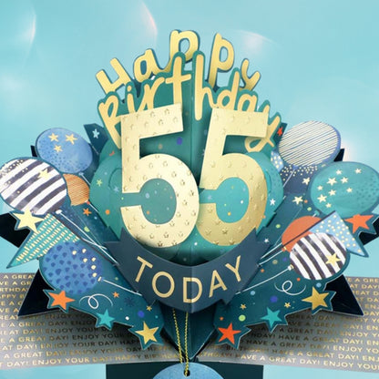 55 Today Happy 55th Birthday Pop Up Greeting Card
