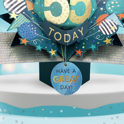 55 Today Happy 55th Birthday Pop Up Greeting Card