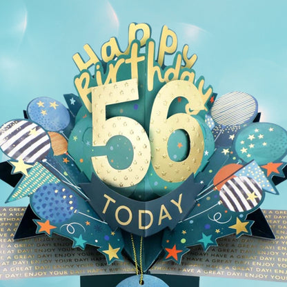 56 Today Happy 56th Birthday Pop Up Greeting Card