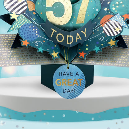 57 Today Happy 57th Birthday Pop Up Greeting Card