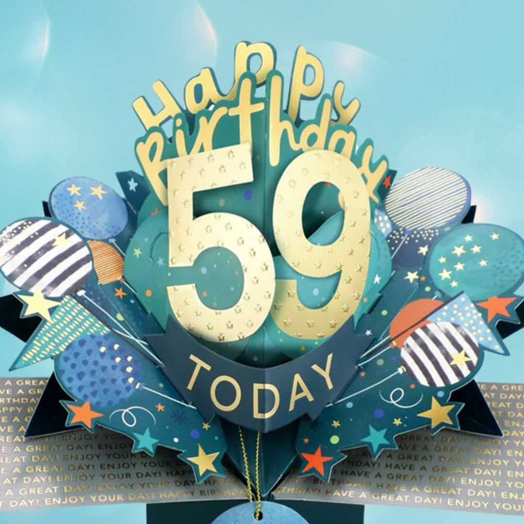 59 Today Happy 59th Birthday Pop Up Greeting Card