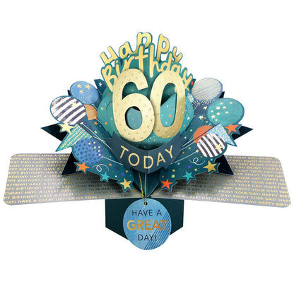 10 To 109' Happy 'Any Age' Birthday Today Pop Up Greeting Card