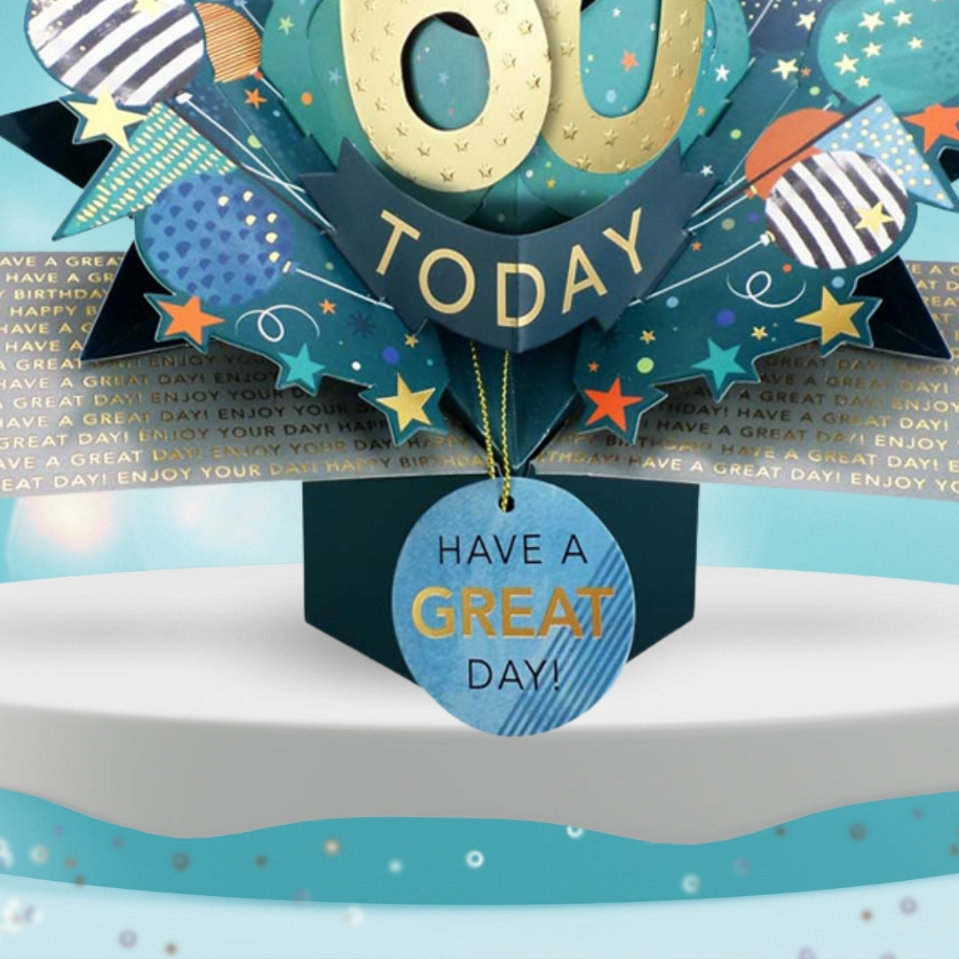 60 Today Happy 60th Birthday Pop Up Greeting Card