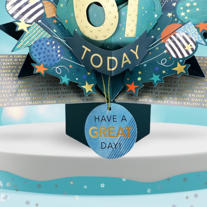 61 Today Happy 61st Birthday Pop Up Greeting Card