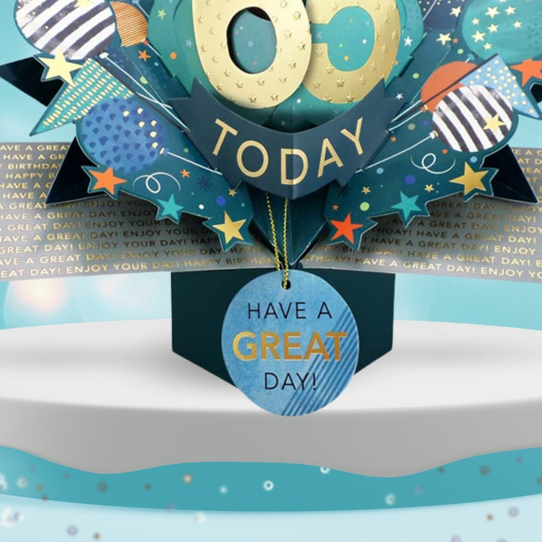 65 Today Happy 65th Birthday Pop Up Greeting Card