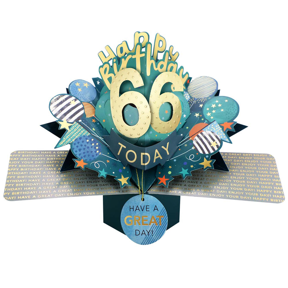 10 To 109' Happy 'Any Age' Birthday Today Pop Up Greeting Card