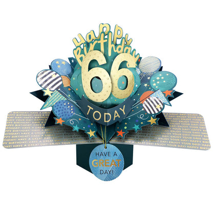 10 To 109' Happy 'Any Age' Birthday Today Pop Up Greeting Card