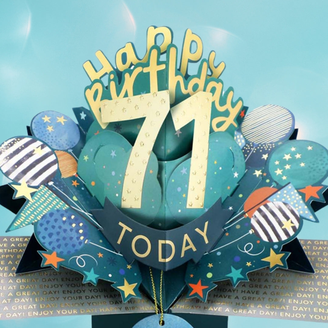71 Today Happy 71st Birthday Pop Up Greeting Card