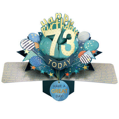 10 To 109' Happy 'Any Age' Birthday Today Pop Up Greeting Card