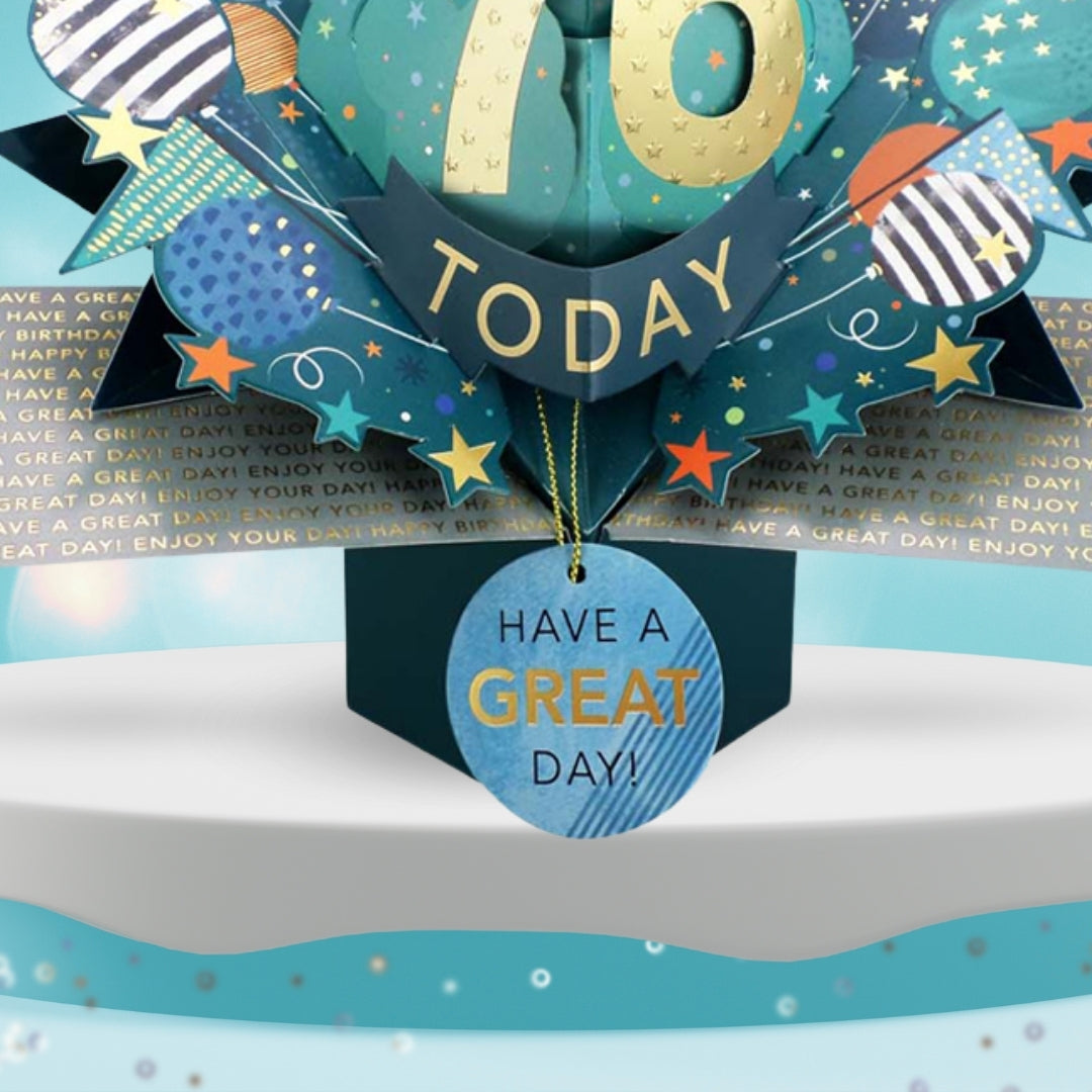 76 Today Happy 76th Birthday Pop Up Greeting Card