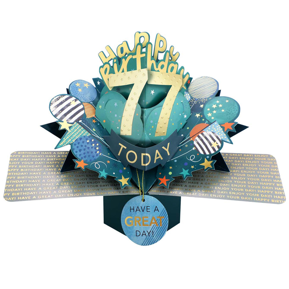 10 To 109' Happy 'Any Age' Birthday Today Pop Up Greeting Card