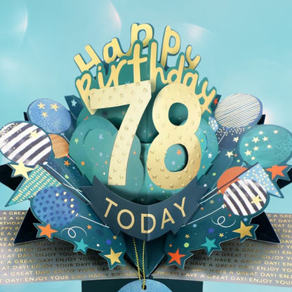 78 Today Happy 78th Birthday Pop Up Greeting Card