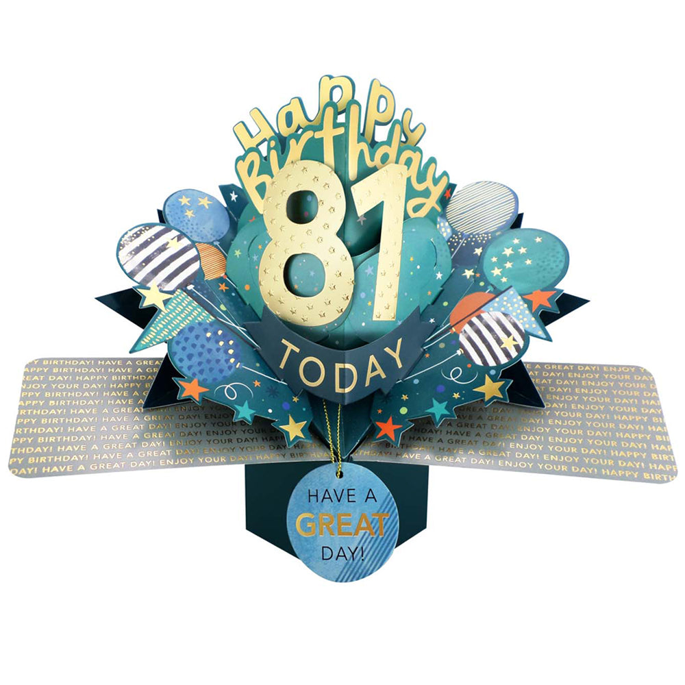 10 To 109' Happy 'Any Age' Birthday Today Pop Up Greeting Card