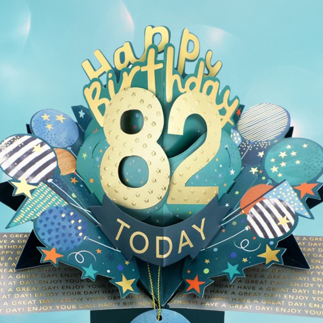 82 Today Happy 82nd Birthday Pop Up Greeting Card