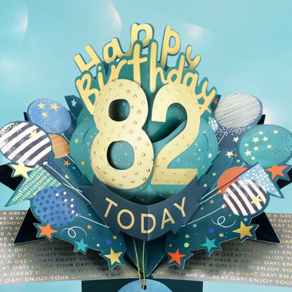 82 Today Happy 82nd Birthday Pop Up Greeting Card