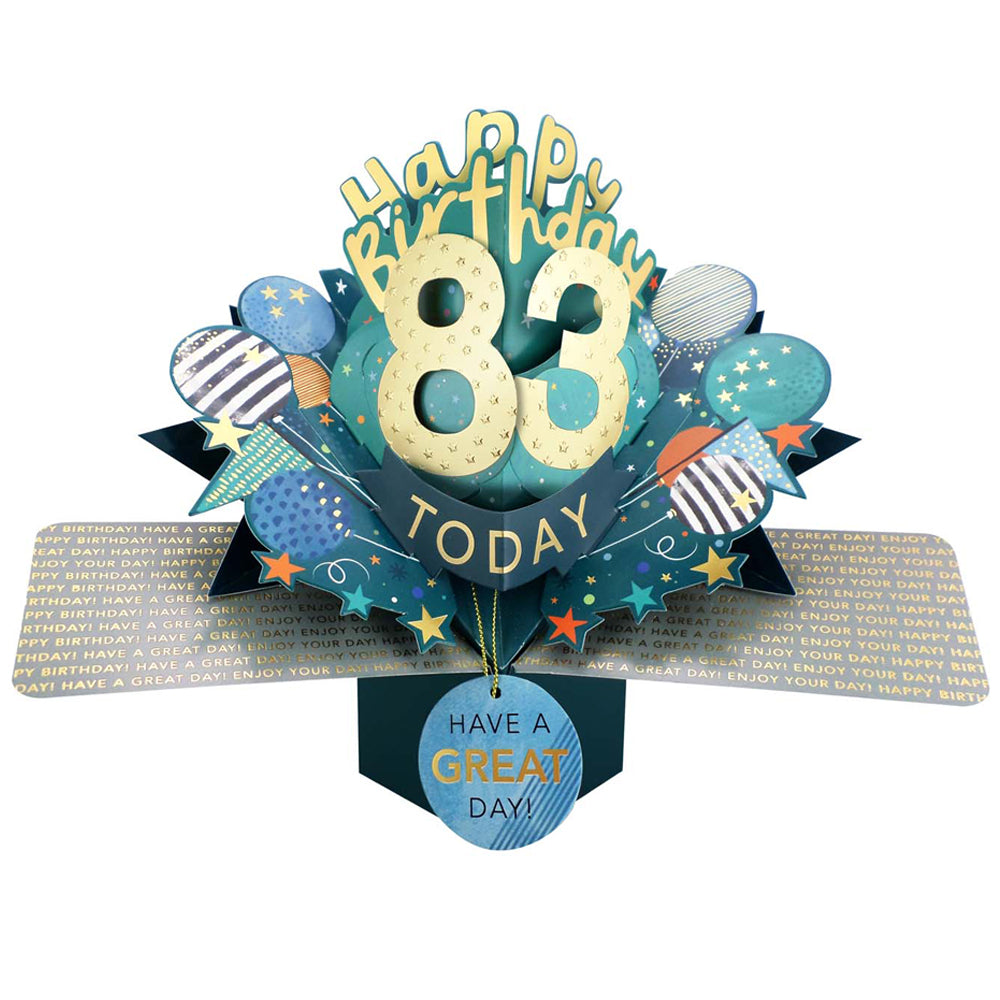 10 To 109' Happy 'Any Age' Birthday Today Pop Up Greeting Card