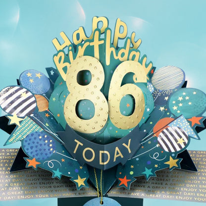 86 Today Happy 86th Birthday Pop Up Greeting Card