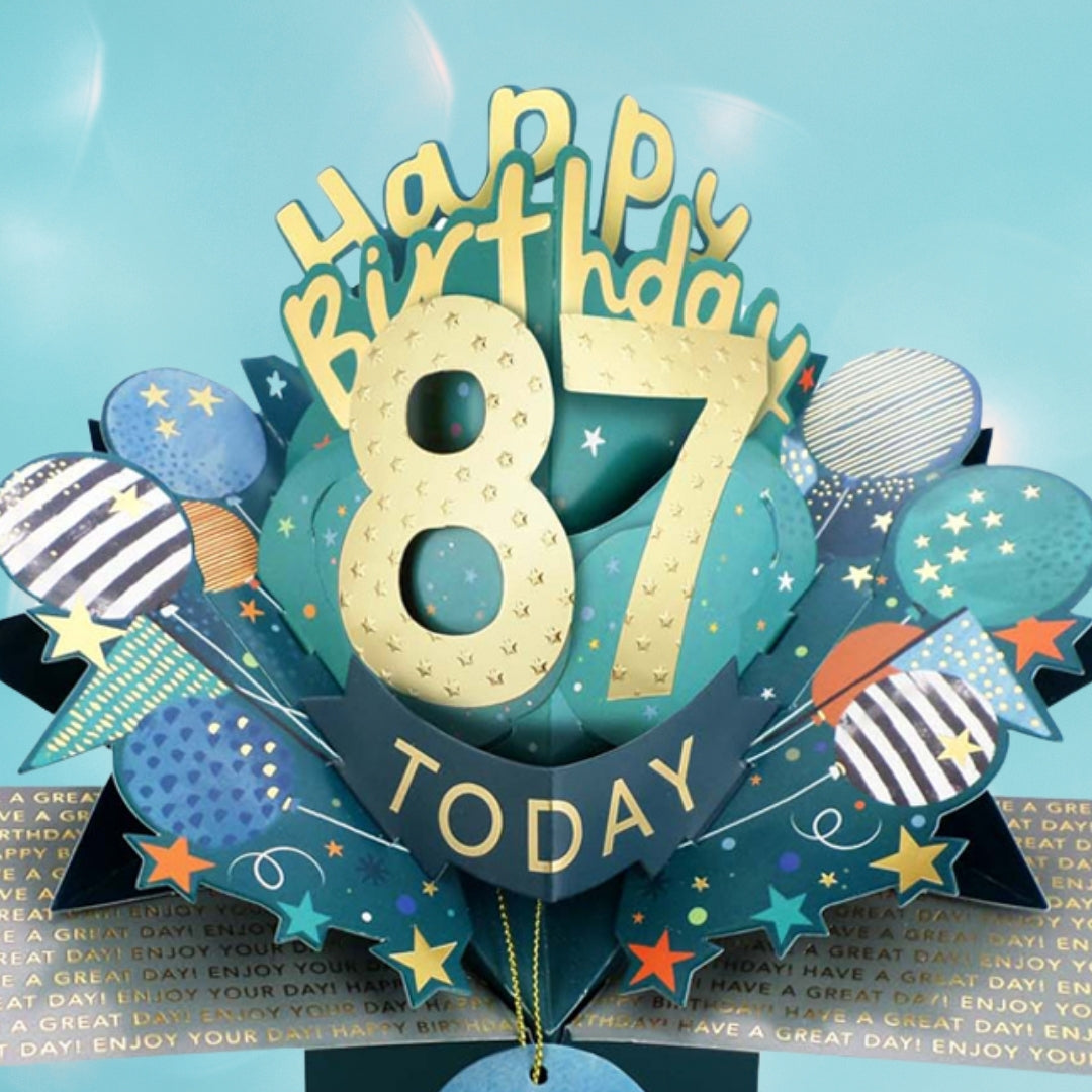 87 Today Happy 87th Birthday Pop Up Greeting Card