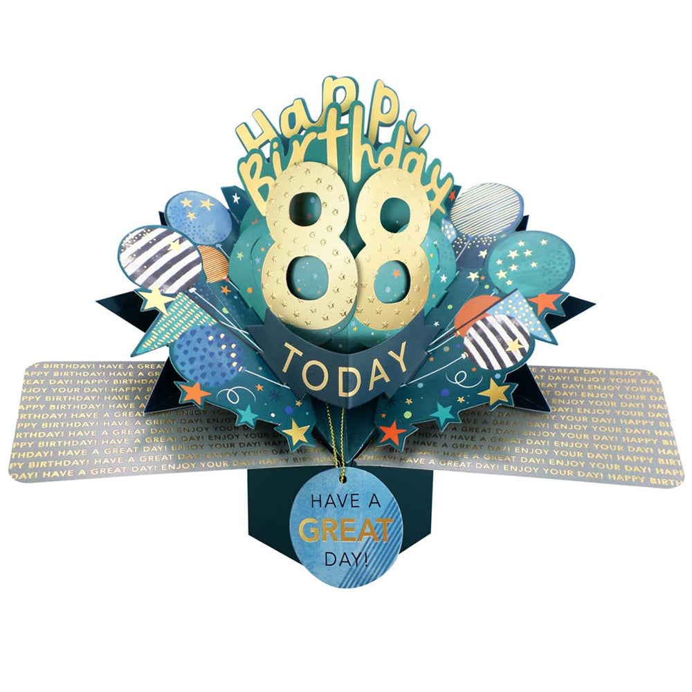 88 Today Happy 88th Birthday Pop Up Greeting Card